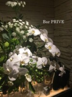 胡蝶蘭、ホワイトレースフラワー、活け込み、店舗花装花、装花