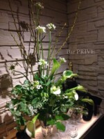 活け込み、店舗会場装花、カラーのグリーンゴッデス、オーニソガラムのサンデルシー